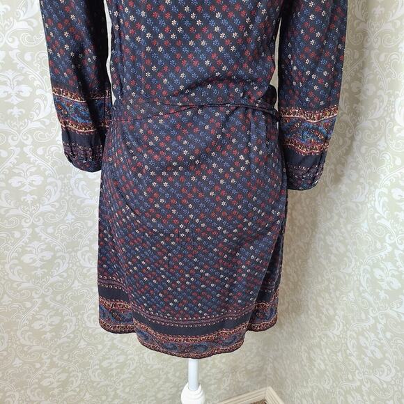 Lucky Brand Size XS Boho Style Navy Multicolored Print Dress‎ - Picture 9 of 10